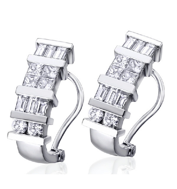 Pendientes oro blanco y Diamantes