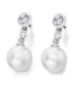 White gold earrings with Diamonds and cultured Pearl