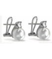Pendientes oro blanco,  Diamantes y perlas australianas