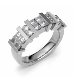 Anillo oro blanco y Diamantes