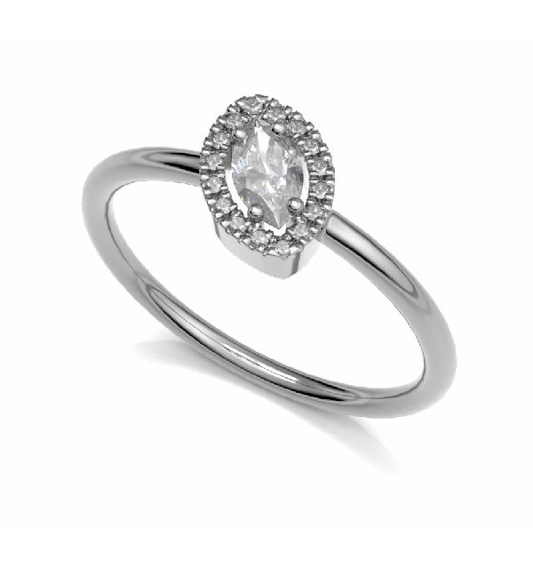 Anillo oro blanco y Diamantes