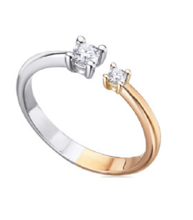 Anillo oro blanco y rosa con Diamantes