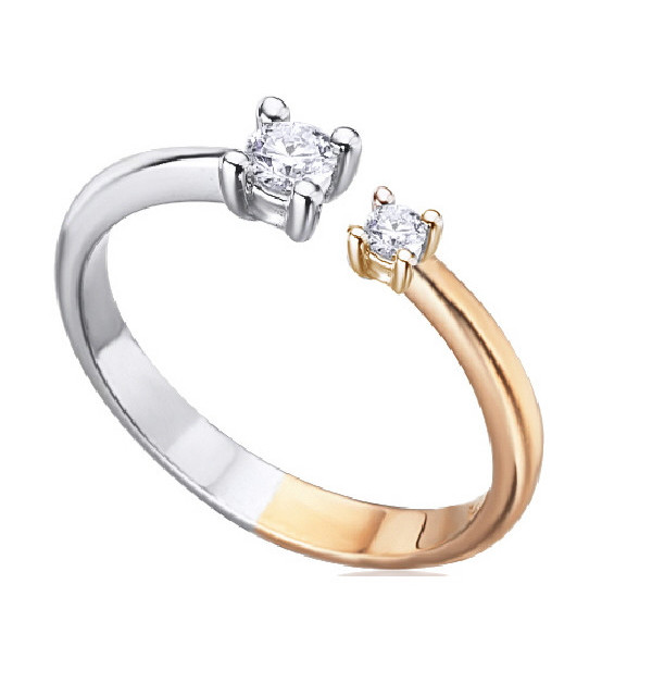 Anillo oro blanco y rosa con Diamantes