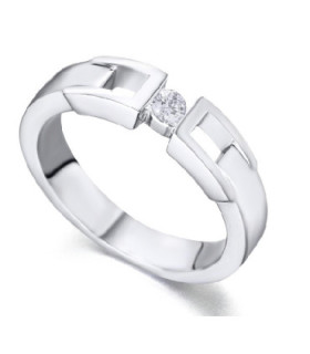 Anillo oro blanco y Diamante