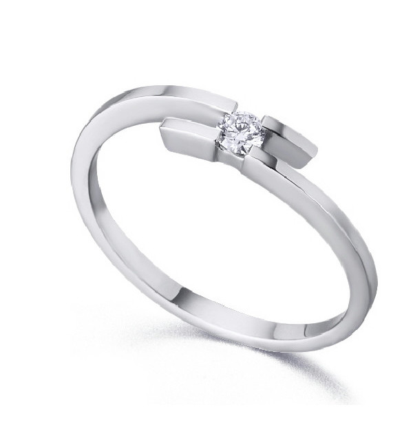 Anillo oro blanco y Diamante