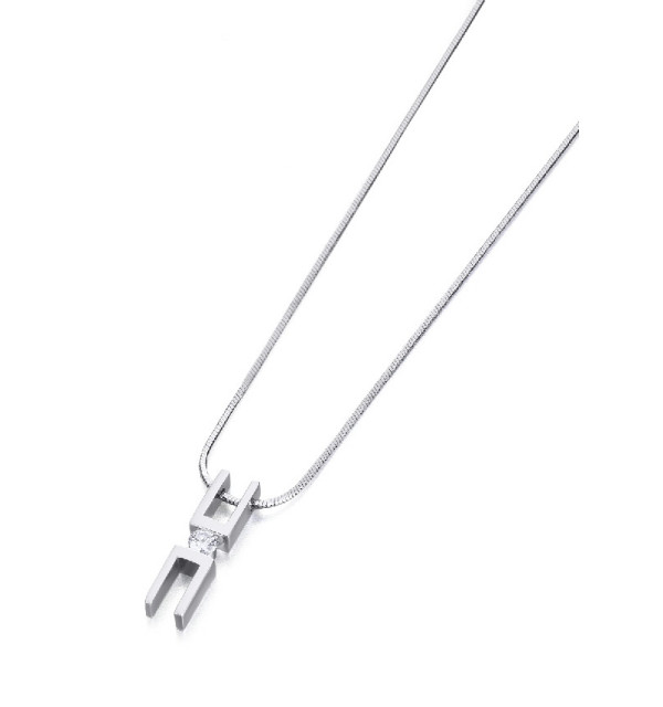 Colgante  oro blanco y diamante