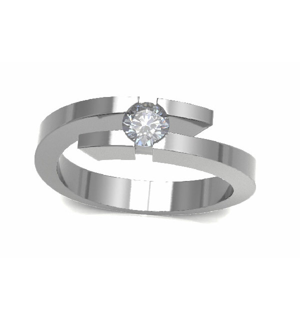 Anillo oro blanco y Diamante