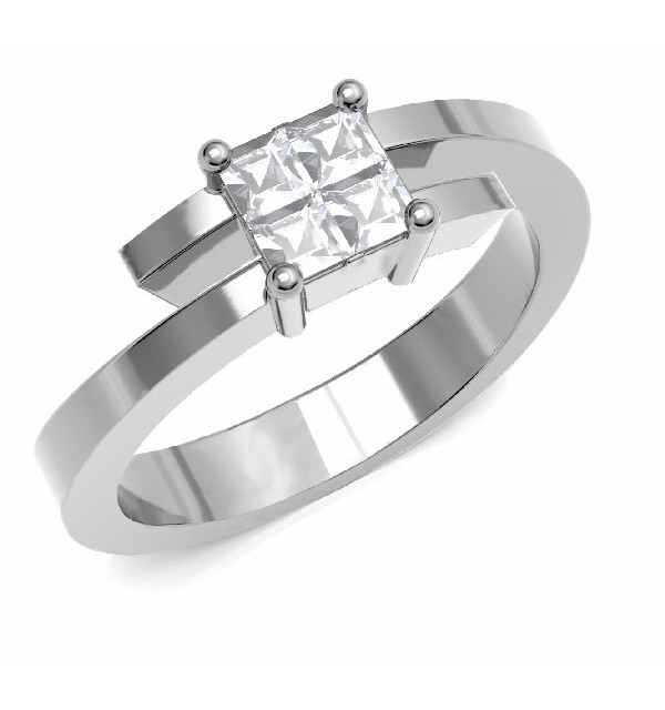 Anillo oro blanco y Diamantes