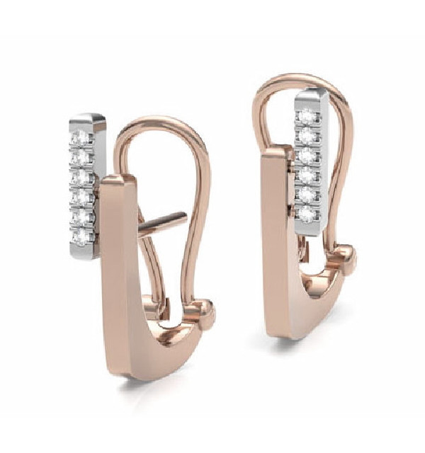 White and rose gold earrings with Diamonds