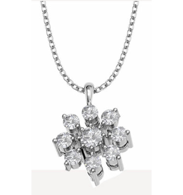 Colgante oro blanco y Diamantes