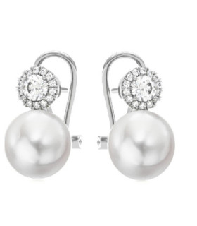 White gold earrings with Australian Pearls and Diamonds