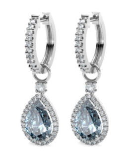 White gold earrings with Diamonds and Aquamarine