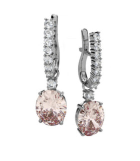 White gold earrings with Diamonds and Morganitte
