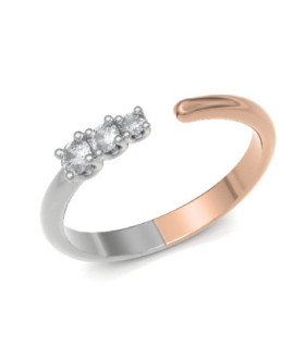 White and rose  gold ring with Diamonds