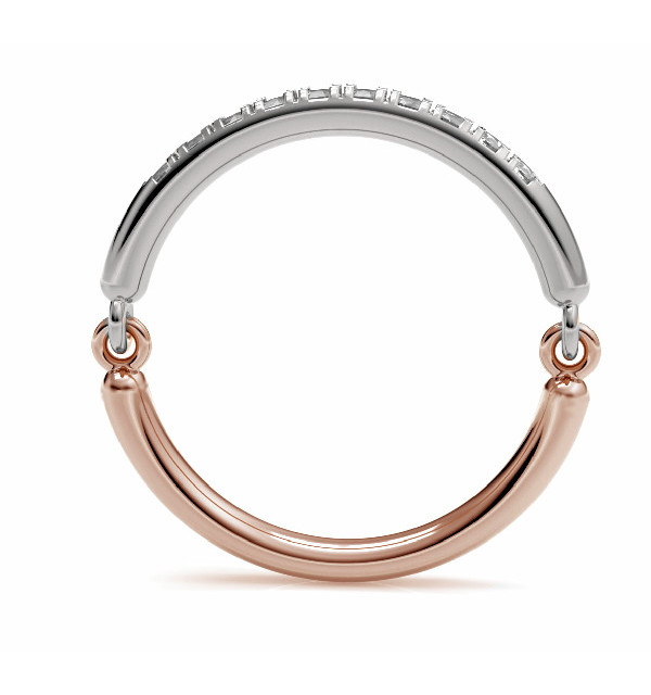 Anillo oro blanco, rosa y  Diamantes