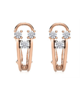 White and rose gold earrings with Diamonds