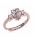 Rose gold ring with Diamonds and Morganite