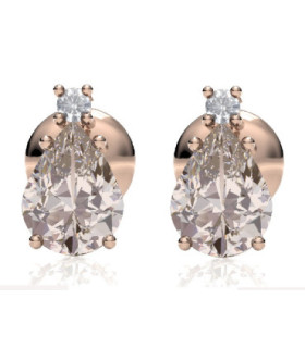 Pendientes de  oro rosa con Morganitas  y Diamantes