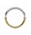 White and yellow ring with Diamonds