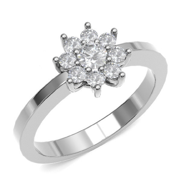 Anillo oro blanco y Diamantes