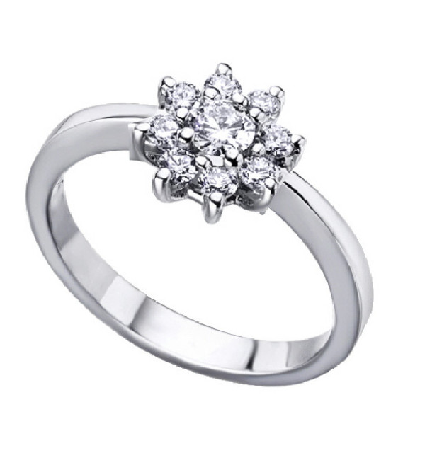 Anillo oro blanco y Diamantes