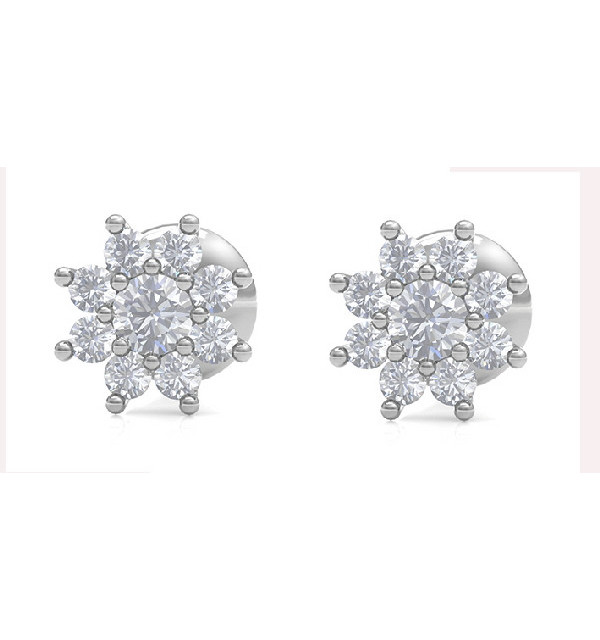 Pendientes oro blanco y Diamantes