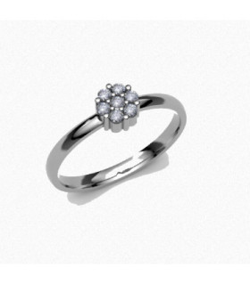 Anillo oro blanco y Diamantes