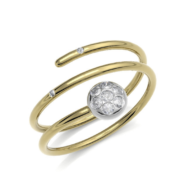 Anillo oro  amarillo con Diamantes