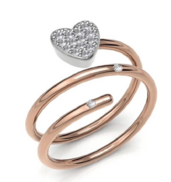 Anillo oro blanco y rosa  con Diamantes