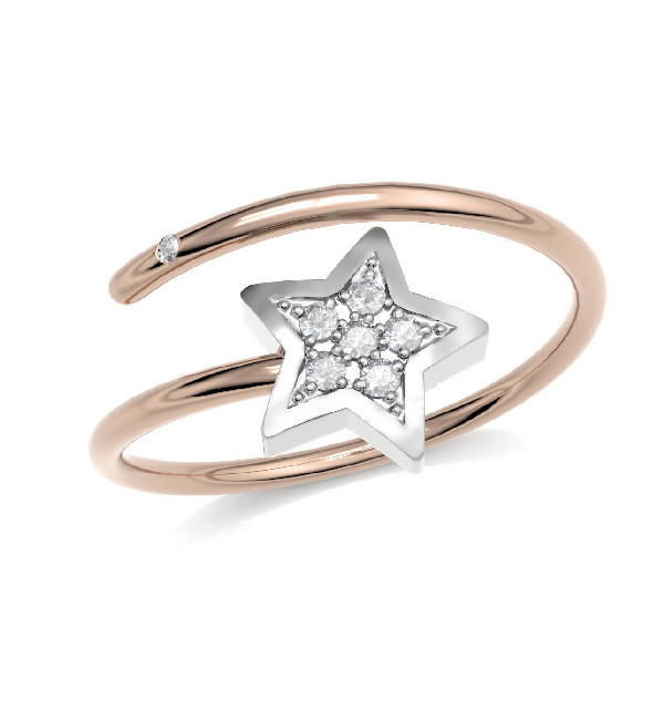 Rose gold ring with Diamonds