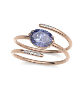 Rose gold ring with Diamonds and Tanzanite