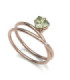 Rose gold ring with Diamonds and Peridot