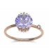 Rose gold ring with purple Sapphire and Diamond
