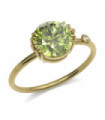 Anillo oro amarillo, Peridoto y Diamante