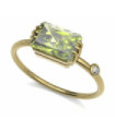 Anillo oro amarillo con Peridoto  y Diamante