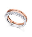 Anillo oro blanco y rosa con diamantes