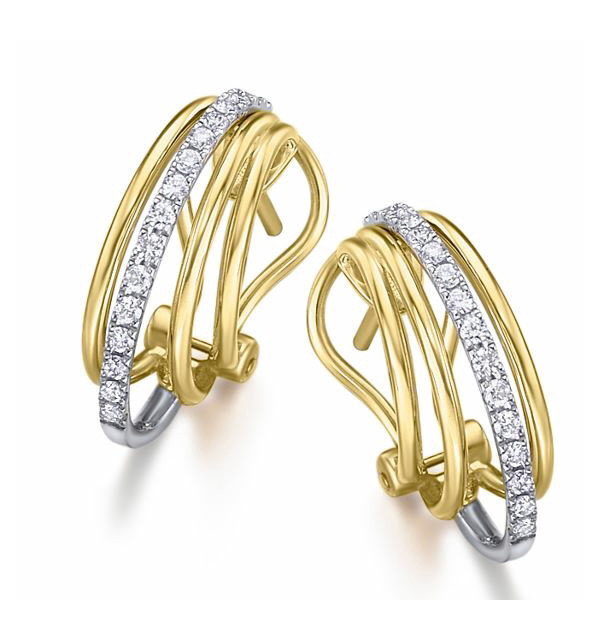 Pendientes oro blanco y amarillo con Diamantes