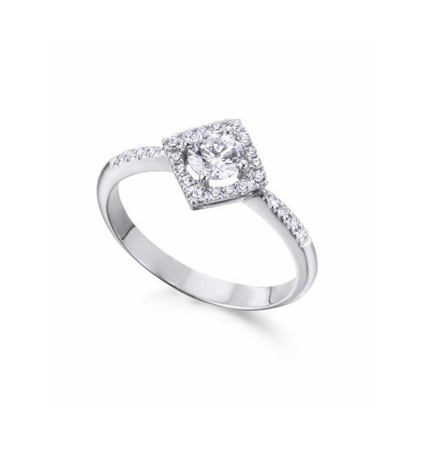 Anillo oro blanco con Diamantes