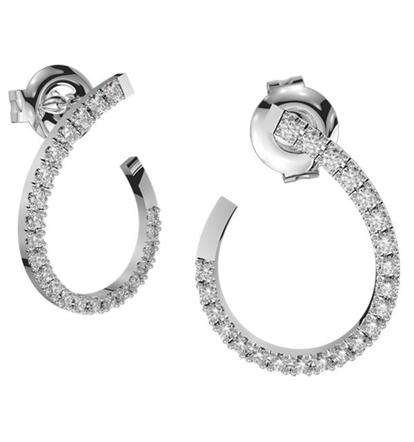 Pendiente oro blanco y Diamantes.