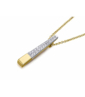 Colgante oro blanco, amarillo y diamantes