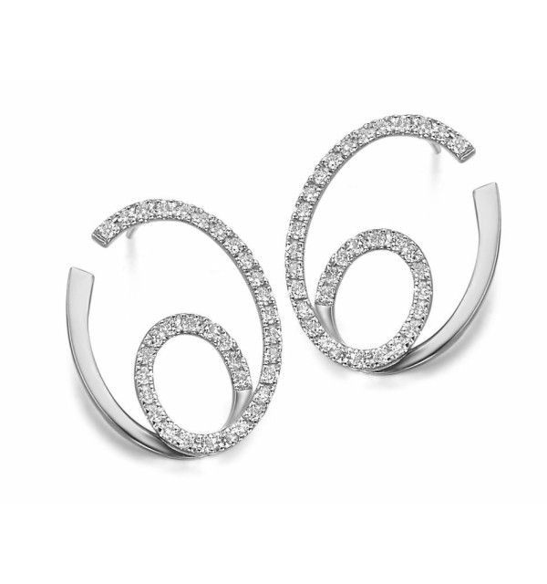 Pendiente oro blanco con Diamantes.