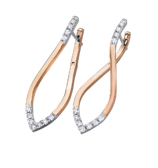 Pendientes oro blanco y rosa con diamantes