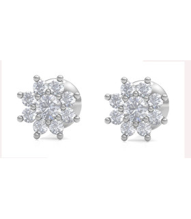 Pendientes oro blanco y Diamantes