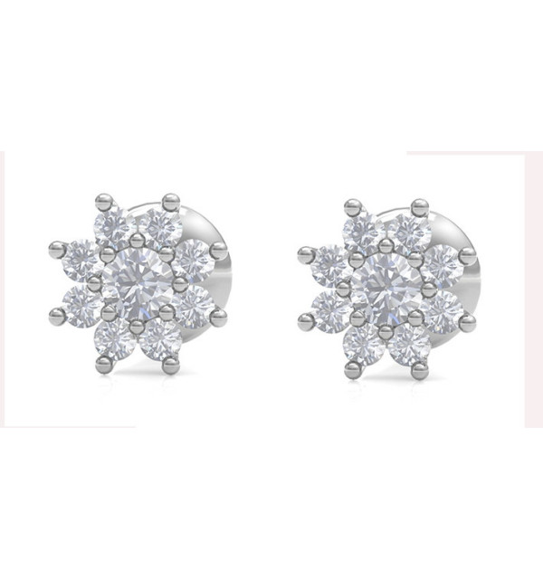 Pendientes oro blanco y Diamantes