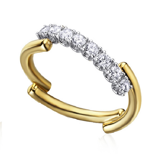 Anillo oro blanco y amarillo  con  Diamantes