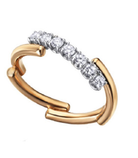 White and rose gold ring with diamonds