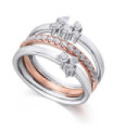 Anillo oro blanco y rosa con diamantes