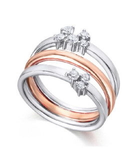 White and rose gold ring with Diamonds