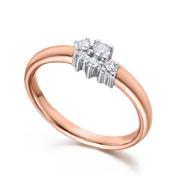 White and rose gold ring with Diamonds