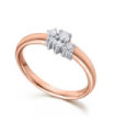 White and rose gold ring with Diamonds